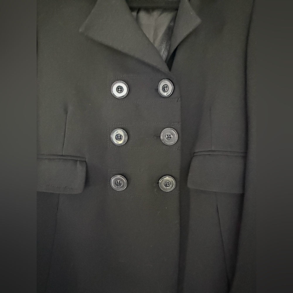 EUC Kenar Women's Double Breasted Black Feminine Pea Coat, Size 8 - Picture 3 of 10